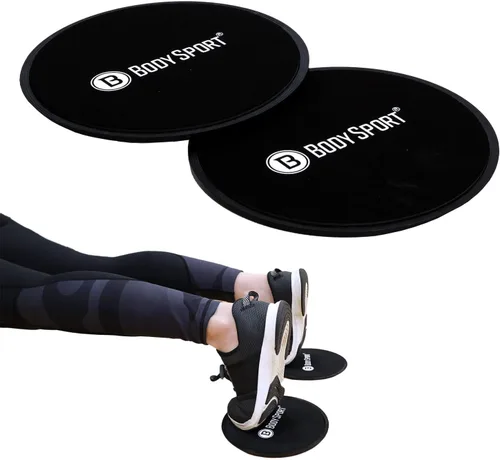 Body Sport Deslizadores de ejercicio deslizantes deslizantes de entrenamiento Discos redondos de espuma negra de 7 pulgadas