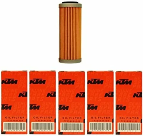 Miniatura 2 de Filtros de aceite OEM KTM paquete de 5 unidades 350 400 450 500 530 EXC-F SX-F XC-F XCF-W HECHO. ED 2008-2018 5X 77338005100