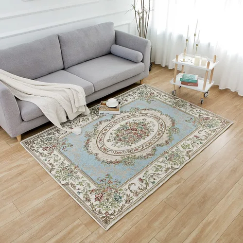 Miniatura 30 de Ukeler - Alfombra rústica con diseño floral para sala, dormitorio, comedor, Country rústico, Azul (luxury blue)
