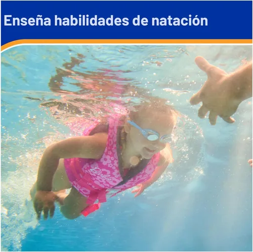 Miniatura 4 de SwimWays Barbie Chaleco Salvavidas de Entrenamiento para Natación, Chaleco de Natación para Niños Aprobado por la Guardia Costera de EE. UU.