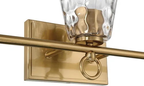 Miniatura 10 de Imogen - Lámpara de tocador de 3 luces de cristal de agua martillada y metal dorado cepillado