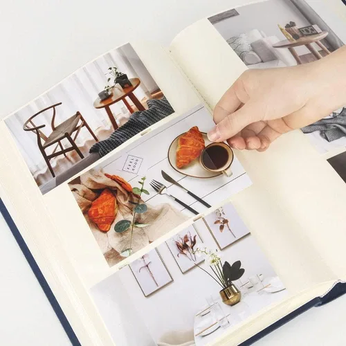 Miniatura 3 de Álbum de fotos grande de 6 pulgadas, bolsa de bolsillo de tela, álbum de fotos de regalo, adecuado para fotos de boda y fotos antiguas, álbumes
