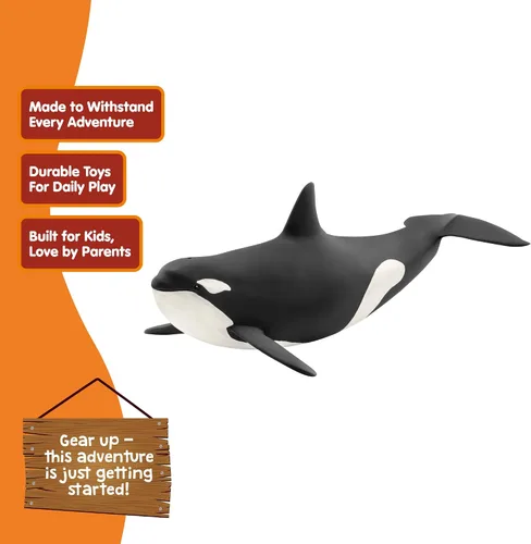 Miniatura 4 de schleich Wild Life - Juguete de ballena asesina – Figura realista de orca de 8 pulgadas – Figura de animal de vida silvestre del océano para jugar