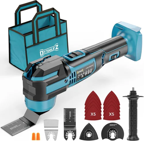 Miniatura 10 de Multiherramienta oscilante inalámbrica compatible con batería DeWalt de 20 V (solo herramienta), 21000 OPM sin escobillas, ángulo de giro de 4.5°
