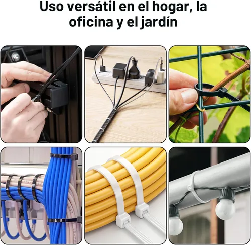 Miniatura 3 de Cable Matters Paquete de 200 bridas para cables para interiores y exteriores, 6, 8, 12 pulgadas, de nailon autobloqueante, varios tamaños