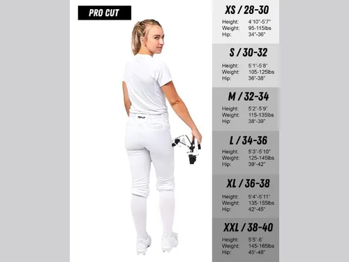 Miniatura 5 de RIP-IT Pantalones profesionales de softball elásticos de 4 vías, para mujer.