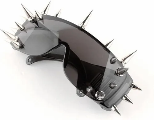 Miniatura 5 de mincl Punk Rocker Large Shield Spike Fashion Novelty Club Gafas de sol