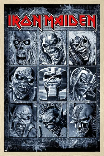 Miniatura 10 de Trends International Iron Maiden - Grid Wall Poster, 14.725" x 22.375", Barnwood Framed Version