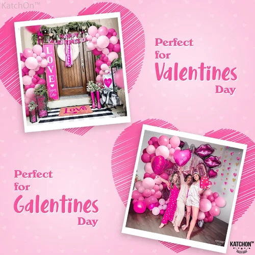 Miniatura 4 de KatchOn, Kit de arco de globos rosados – Paquete enorme de 141 Globos de San Valentín para decoraciones del día de San Valentín Decoraciones