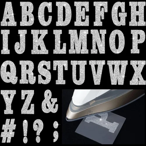 Miniatura 8 de 279 Piezas Letras Navideñas para Planchar de 2 Pulgadas A-Z Letras de Flocado Letras de Transferencia Calcomanías para Calcetines Letras de Alfabeto