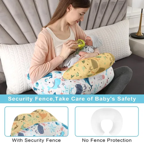 Miniatura 4 de Almohada de lactancia BATTOP para lactancia materna, alimentación con biberón, almohadas de lactancia de talla grande con correa ajustable