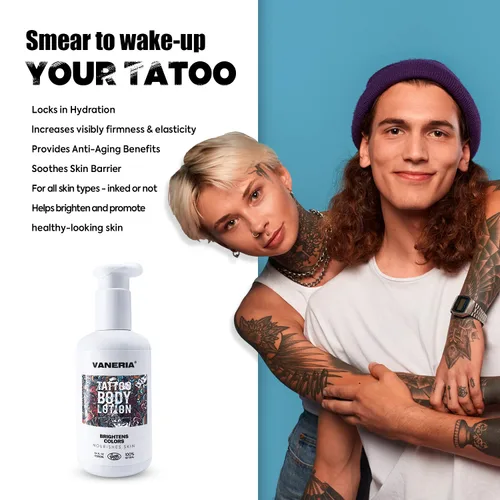 Miniatura 2 de VANERIA Loción para tatuajes, hidratante y curación para tatuajes, mantiene tu tinta con un aspecto fresco, el cuidado del tatuaje evita