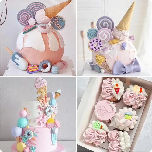 Miniatura 6 de ZiXiang Moldes de silicona para conos de helado, molde de dona, molde de caramelo para decoración de pasteles, decoración de cupcakes, polimero