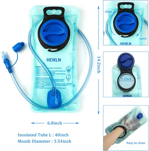 Miniatura 5 de HEIKLN Bolsa de hidratación de 1.5L-2L-3L, depósito de agua a prueba de fugas, sin BPA, bolsa de almacenamiento de agua militar, bolsa de 2L