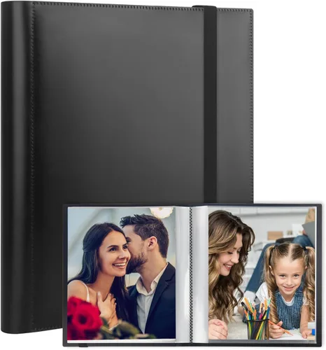Álbum de fotos de 8.5 x 11 pulgadas, álbum de fotos de 8.5 x 11 pulgadas con capacidad para 68 fotos, carpeta de arte para fotos de 8.5 x 11