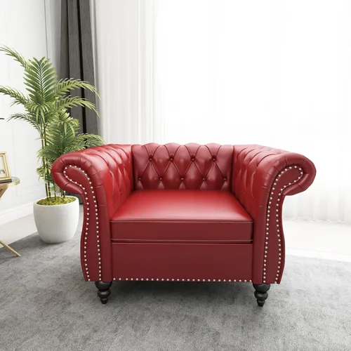 Miniatura 25 de ORRD - Sofá Chesterfield de Terciopelo, Sofá Moderno de Terciopelo con 3 Asientos con Brazos Enrollados y Clavos para Sala de Estar, Dormitorio