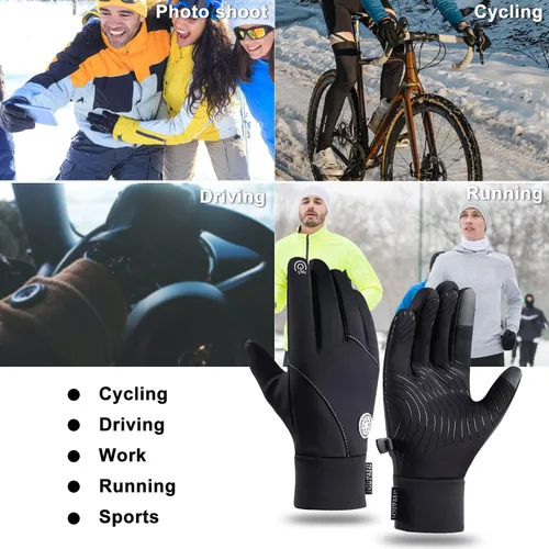 Miniatura 7 de Artelaris Guantes de invierno para hombres y mujeres, guantes térmicos resistentes al viento con pantalla táctil, guantes deportivos cálidos