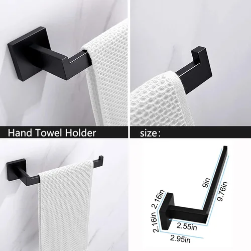 Miniatura 4 de Ralbay Toallero de baño, juego de 5 piezas de accesorios de baño de acero inoxidable de alta calidad, juego de toallero montado en la pared
