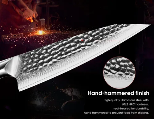 Miniatura 4 de BRODARK Cuchillo de pelar, cuchillo utilitario de Damasco de 5 pulgadas, cuchillo japonés VG10 con núcleo de acero ultra afilado con mango de ébano