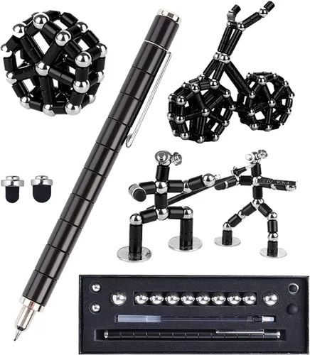 Bolígrafo Strato Fidget de Lafoxla, bolígrafo magnético de metal de descompresión, multifuncional, imán deformable para escribir, alivio del estrés,