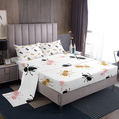 Miniatura 20 de Feelyou Juego de ropa de cama con alfabeto 3D, juego de sábanas coloridas del alfabeto inglés para niños y adultos, sábanas de dibujos animados