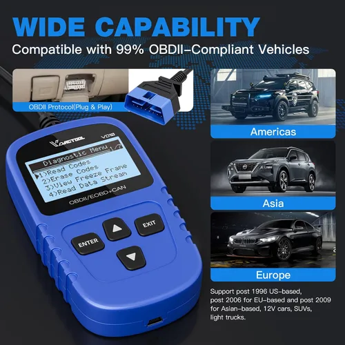 Miniatura 4 de VDIAGTOOL VD10 Escáner OBD2 Lector de Códigos Herramienta de Diagnóstico Automotriz Lector de Códigos de Falla del Motor para Apagar CEL con Freeze