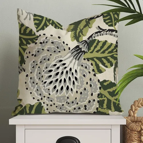 Miniatura 29 de ArogGeld Fundas de Almohada Euro Sham Florales Verde y Blanco Gris Estilo Chinoiserie Funda de Almohada Asiática Funda de Cojín Decorativo 18x18