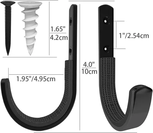 Miniatura 2 de Bastidores de armas para pared, Bastidores horizontales para escopetas, Ganchos de metal para rifles para almacenar rifles, escopetas y arcos, Negro