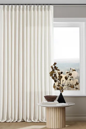 Miniatura 176 de Cortinas de lino natural con pliegues fruncidos de 120 pulgadas de largo para sala de estar, cortinas plisadas con ganchos y lengüeta trasera