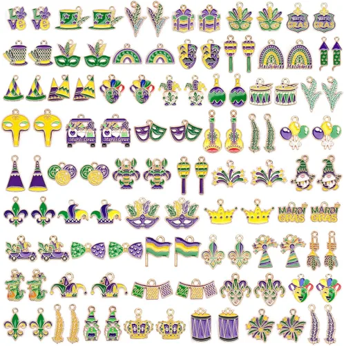 Miniatura 14 de SANNIX 110 piezas 55 pares de dijes de Halloween esmaltados dorados para Halloween, aretes, pulseras, collares, manualidades