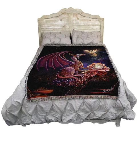 Miniatura 27 de Pure Country Weavers Rose Khan - Manta con diseño de dragón del tiempo de amatista tejida de algodón, hecha en los Estados Unidos (72 x 54 pulgadas)