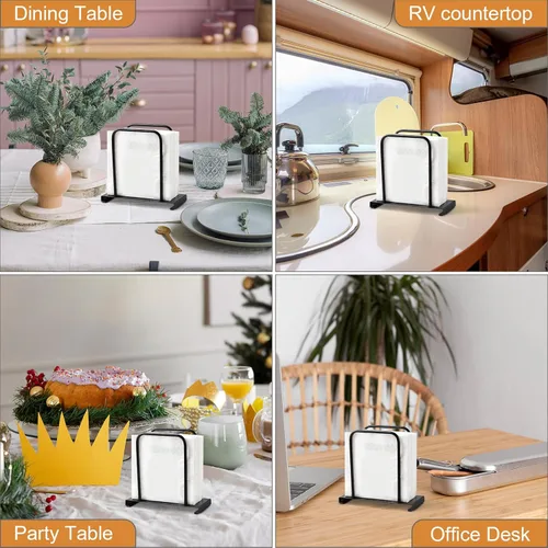 Miniatura 5 de Servilletero, moderno soporte para servilletas de papel de pie para cocina, mesa de comedor, almacenamiento de servilletas de metal para todas