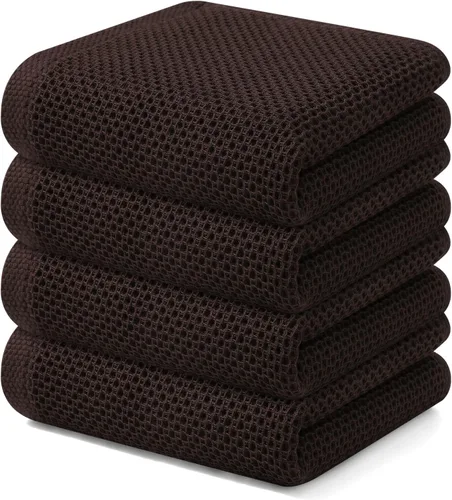 Miniatura 59 de Kitinjoy - Paños de cocina de 100 % algodón, tela de tejido gofrado, paño de limpieza ultrasuave, absorbente y de secado rápido. Gris Oscuro