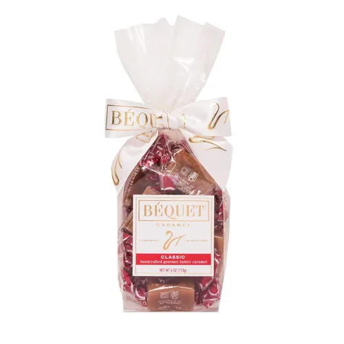 Miniatura 10 de Béquet Caramel - Clásico - Caramelo envuelto individualmente - Caramelo gourmet - Hecho en Montana - Kosher (Estrella D) y sin gluten - Bolsa
