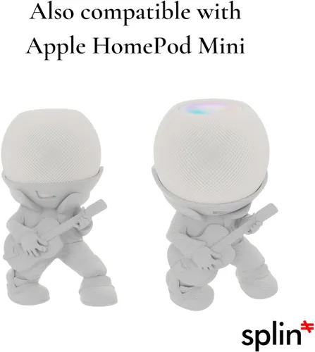 Miniatura 9 de Splin Soporte de mesa compatible con Amazon Alexa Smart Speaker Echo Dot (4ª y 5ª generación) y Apple HomePod Mini, Vegas Boy (blanco)