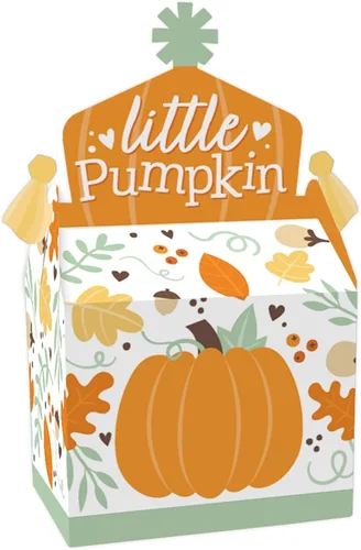 Big Dot of Happiness Little Pumpkin - Caja de golosinas para fiestas – Fiesta de cumpleaños de otoño o baby shower – Juego de 12