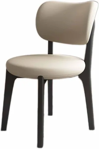 Miniatura 10 de Juego de sillas de comedor de madera modernas con respaldo curvado, sillas de cocina tapizadas con marco de madera, sillas laterales sin brazos
