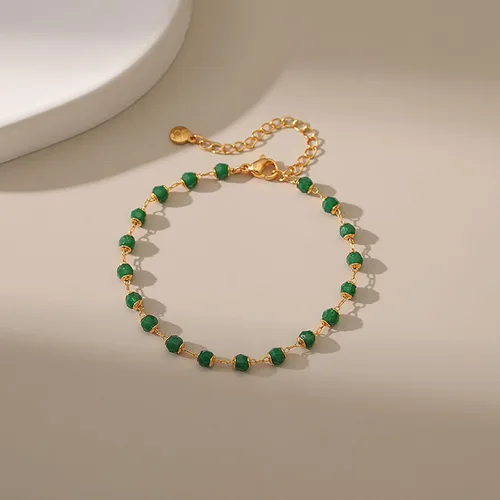 Miniatura 53 de Delicadas pulseras de oro para mujer, chapado en oro 18, ajustable, mal de ojo, mariposa, cuentas, perla, corazón, turquesa, hecha a mano para mujer