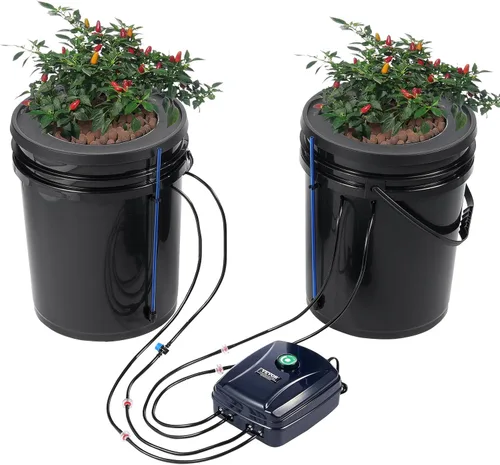 Miniatura 18 de VEVOR Sistema Hidropónico DWC, 5 Galones 4 Cubetas, Cubo de Cultivo de Agua Profunda, Kit de Cultivo Hidropónico con Bomba, Piedra de Aire