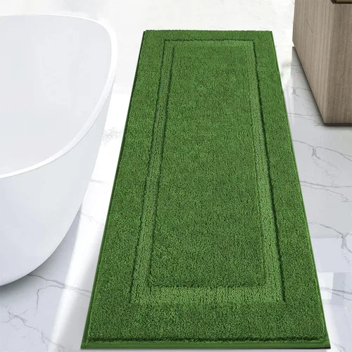 Miniatura 18 de SHACOS Alfombras de baño súper suaves y esponjosas de 24"x36" antideslizantes, lavables, alfombras de baño absorbentes, alfombras para suelo de Gris