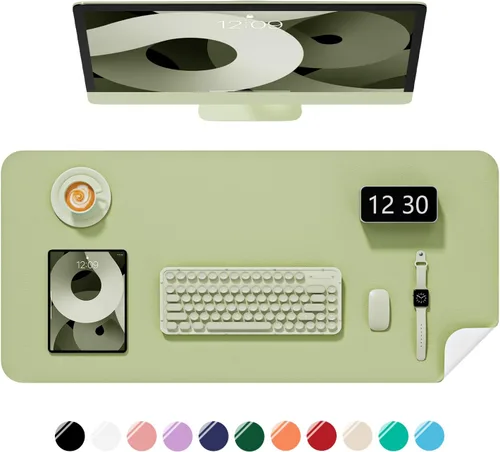 Miniatura 28 de Alfombrilla de escritorio, 60 x 35 cm, de piel sintética, antideslizante, alfombrilla grande para mouse para escritorio, impermeable, almohadilla