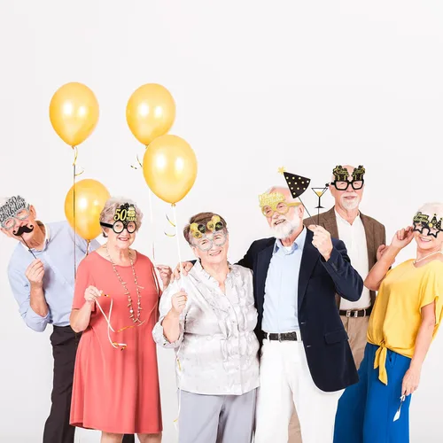 Miniatura 6 de Threan 36 piezas de decoración de gafas de fiesta de cumpleaños número 50, regalos de gafas de papel de cumpleaños para hombres y mujeres
