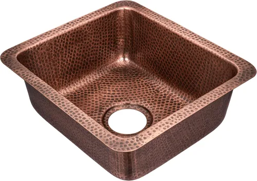 Miniatura 8 de Monarch Abode Fregadero de cocina y bar – Fregadero Milan de doble montaje desplegable de 21 pulgadas, fregaderos de cobre puro martillado a mano