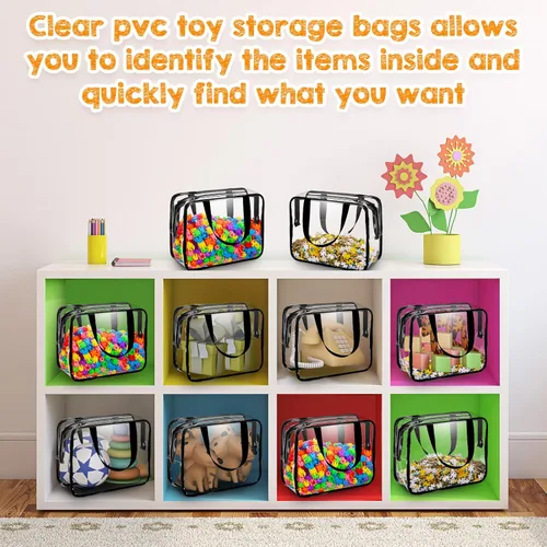 Miniatura 6 de 12 bolsas grandes de almacenamiento de juguetes con cremallera, bolsas de almacenamiento organizadoras transparentes de PVC, impermeables