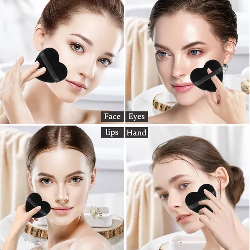 Miniatura 7 de 12 piezas de polvo en forma de corazón, soplo cosmético para cara, lavable, reutilizable, suave, esponja en polvo, esponja de maquillaje