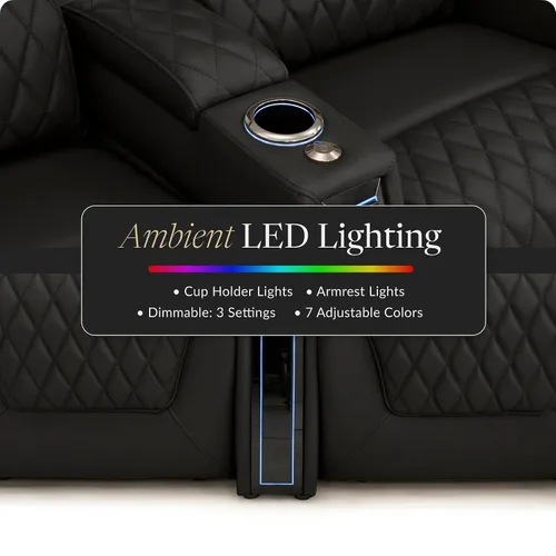 Miniatura 5 de Seatcraft Apex Zero-Gravity CoolZero - Asiento de cine en casa de cuero italiano, reposacabezas eléctrico, lumbar eléctrico, reclinable eléctrico