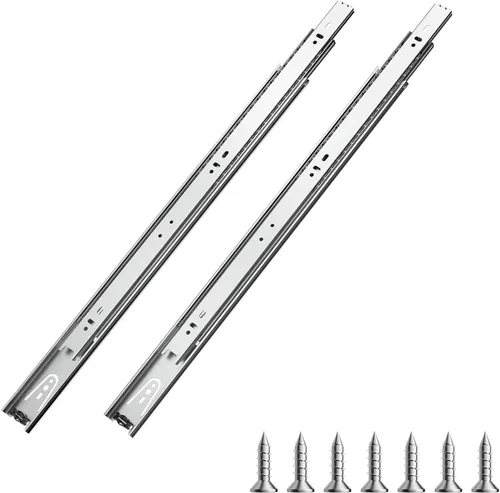 Miniatura 14 de VEVOR 6 pares de deslizadores de cajón de cierre suave de 20 pulgadas 14 16 18 20 22 24 pulgadas de montaje lateral resistentes, deslizadores