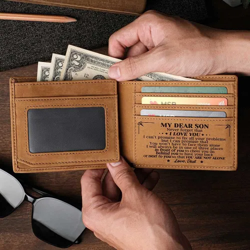 Miniatura 3 de Regalos de cumpleaños para el día del padre para hijo, billetera de papá a hijo para hombres, regalos de graduación para hijo de papá, Carteras