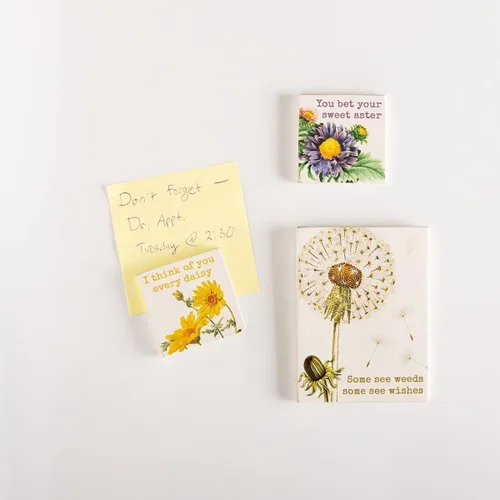 Miniatura 2 de Primitives by Kathy Some See Weeds Some See Wishes, I Think of You Every Daisy, You Bet Your Sweet Aster - Juego de imanes decorativos