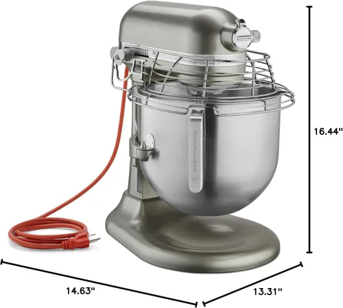 Miniatura 7 de KitchenAid KSMC895CU - Mezclador comercial de encimera de 8 cuartos con protector de tazón, 10 velocidades, impulsado por engranajes, contorno